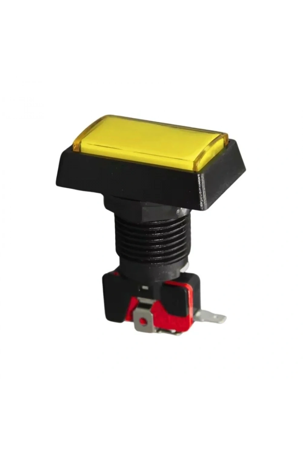 50x33mm 12V Dikdörtgen Işıklı Oyun Makinesi Butonu - Sarı