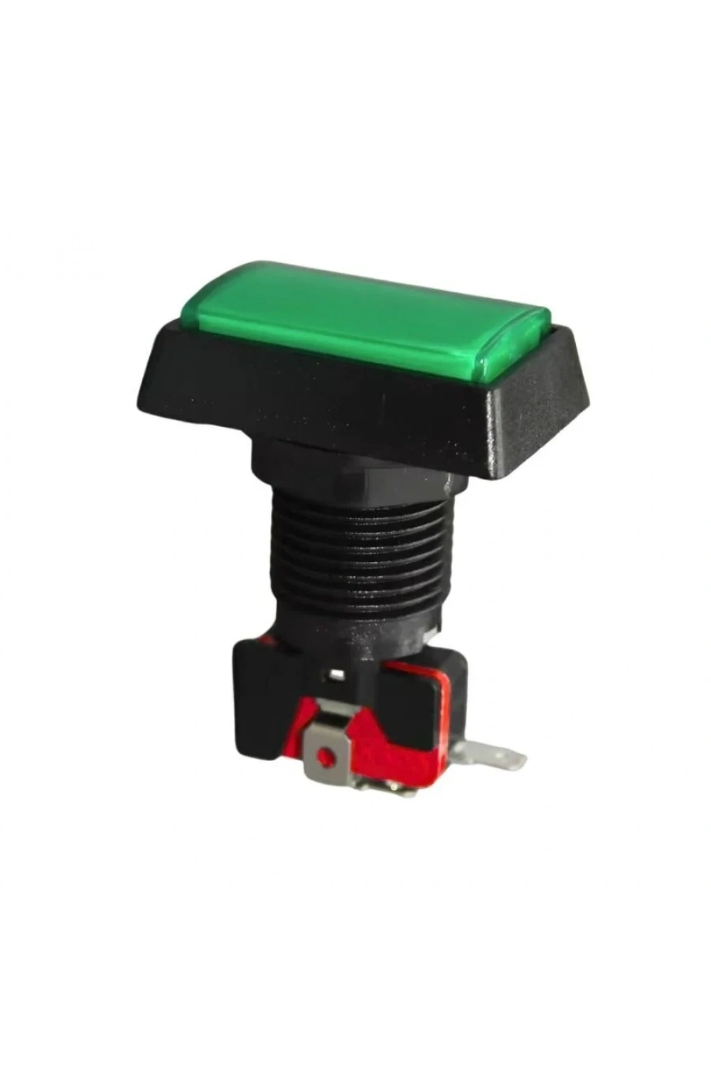 50x33mm 12V Dikdörtgen Işıklı Oyun Makinesi Butonu - Yeşil