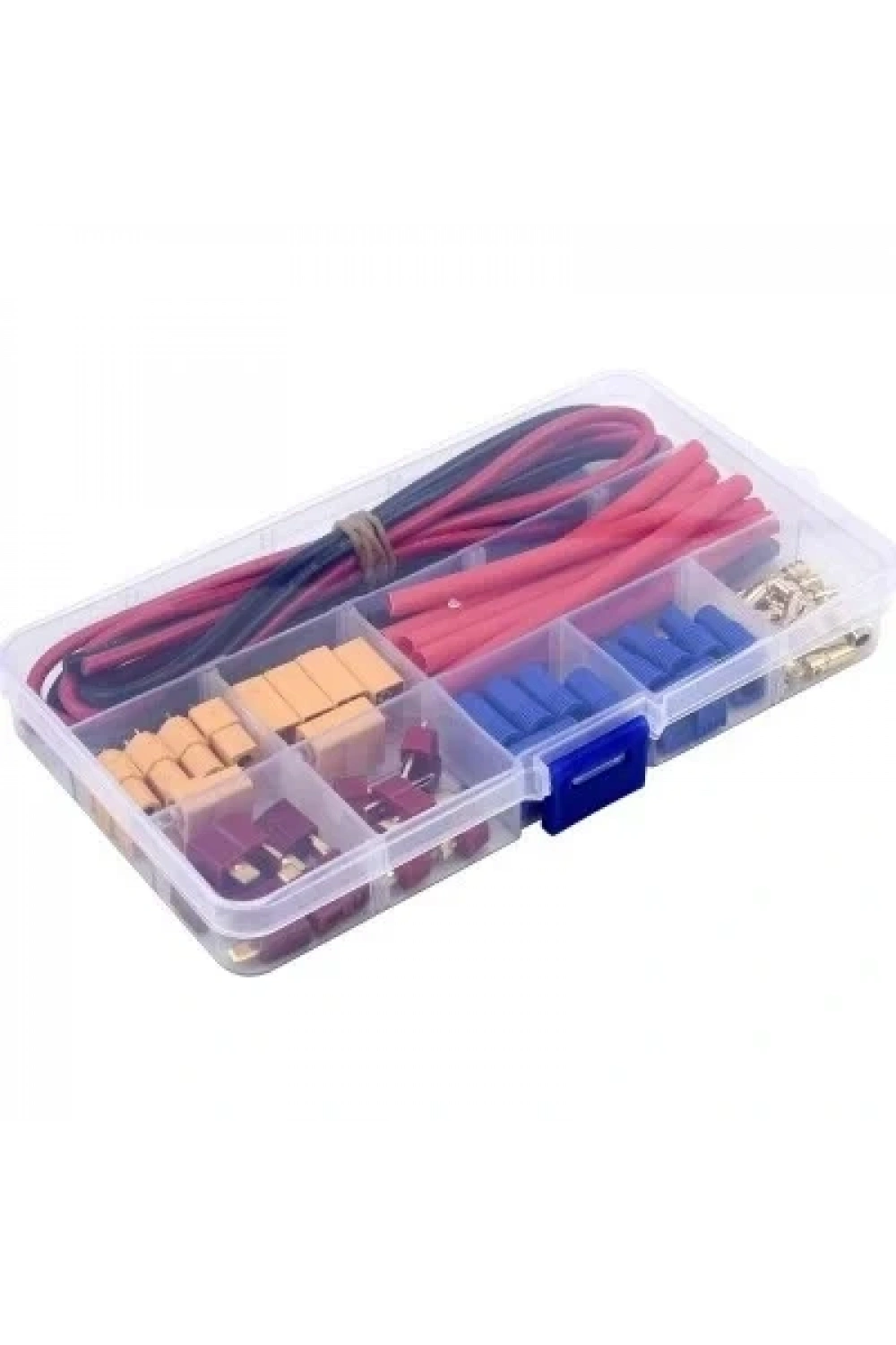 52 Parça T-Plug/EC3/XT60 Erkek ve Dişi Konnektör, Silikon Kablo ve Isıyla Daralan Makaron Seti