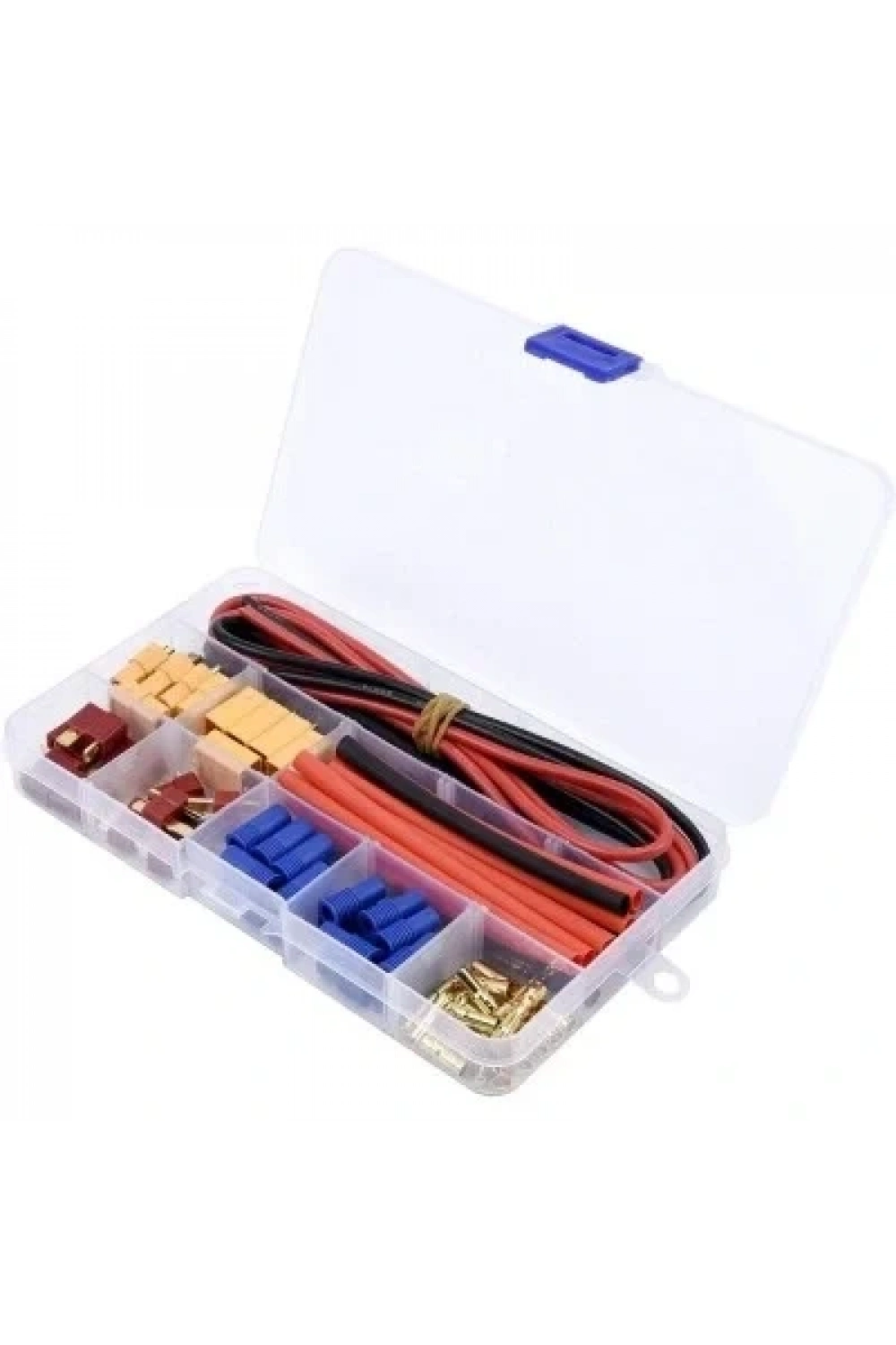 52 Parça T-Plug/EC3/XT60 Erkek ve Dişi Konnektör, Silikon Kablo ve Isıyla Daralan Makaron Seti