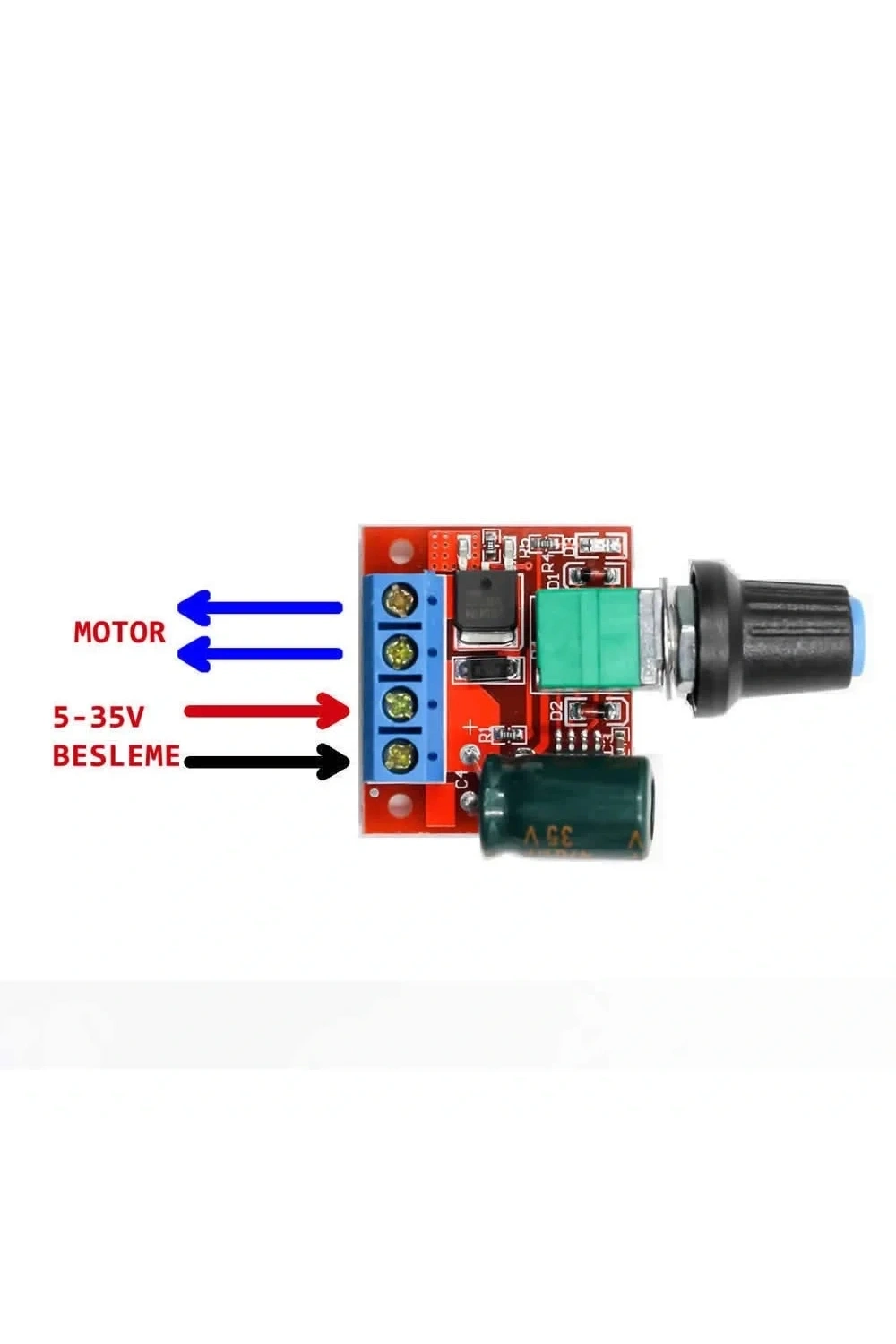 5A 35V Mini DC Motor Hız Kontrol Devresi