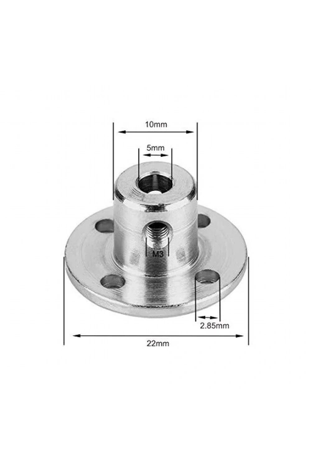 5mm Motor Bağlantı Aparatı - Alüminyum Göbek