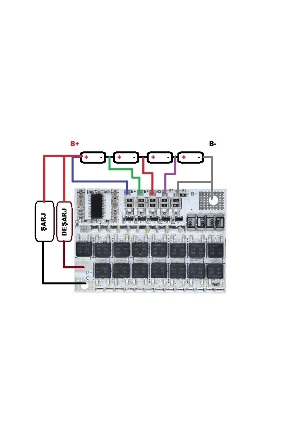 5S 100A BMS Lityum LiPo Pil Şarj ve Koruma Devresi