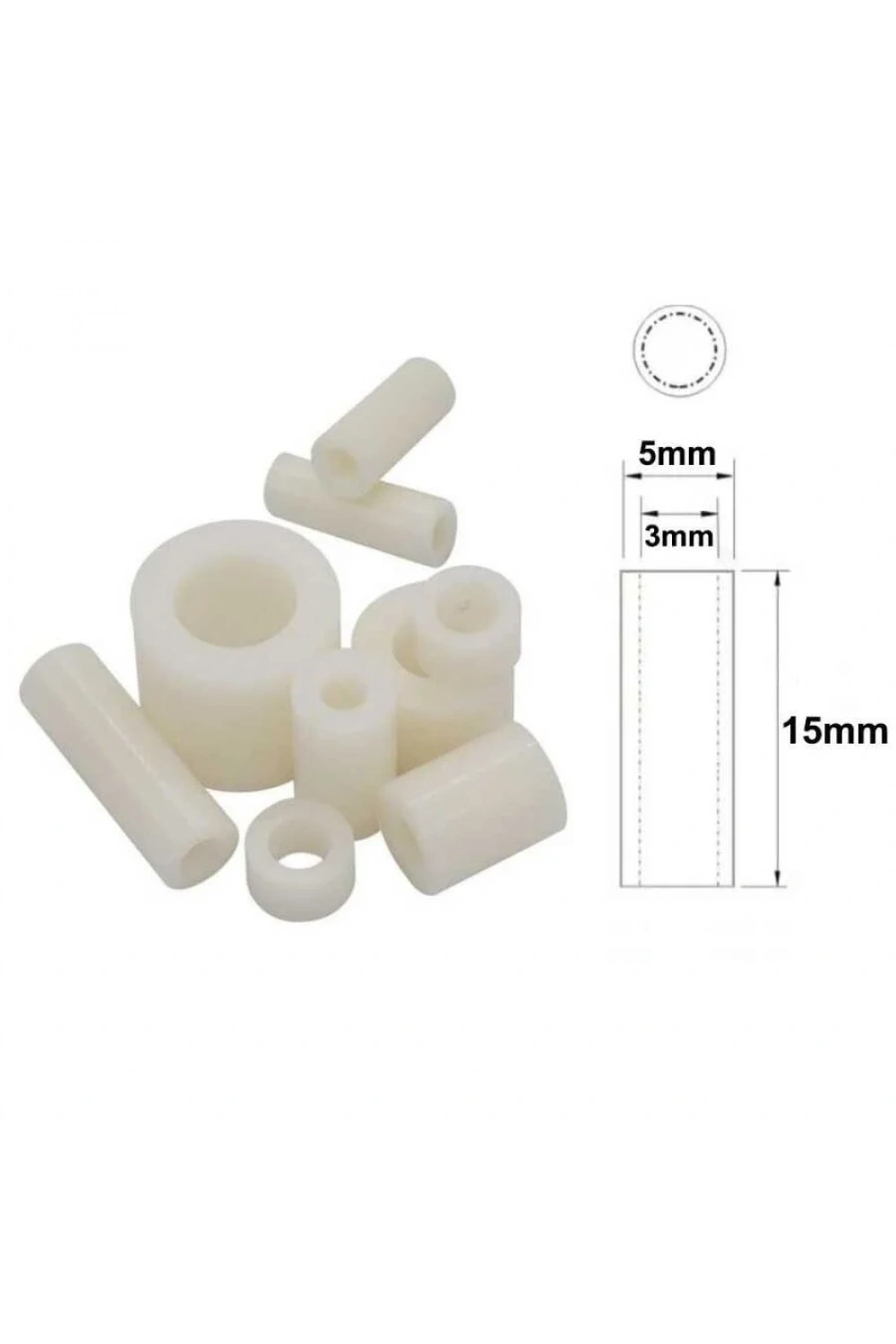 5x15mm Led Distans (Standoff) - Beyaz