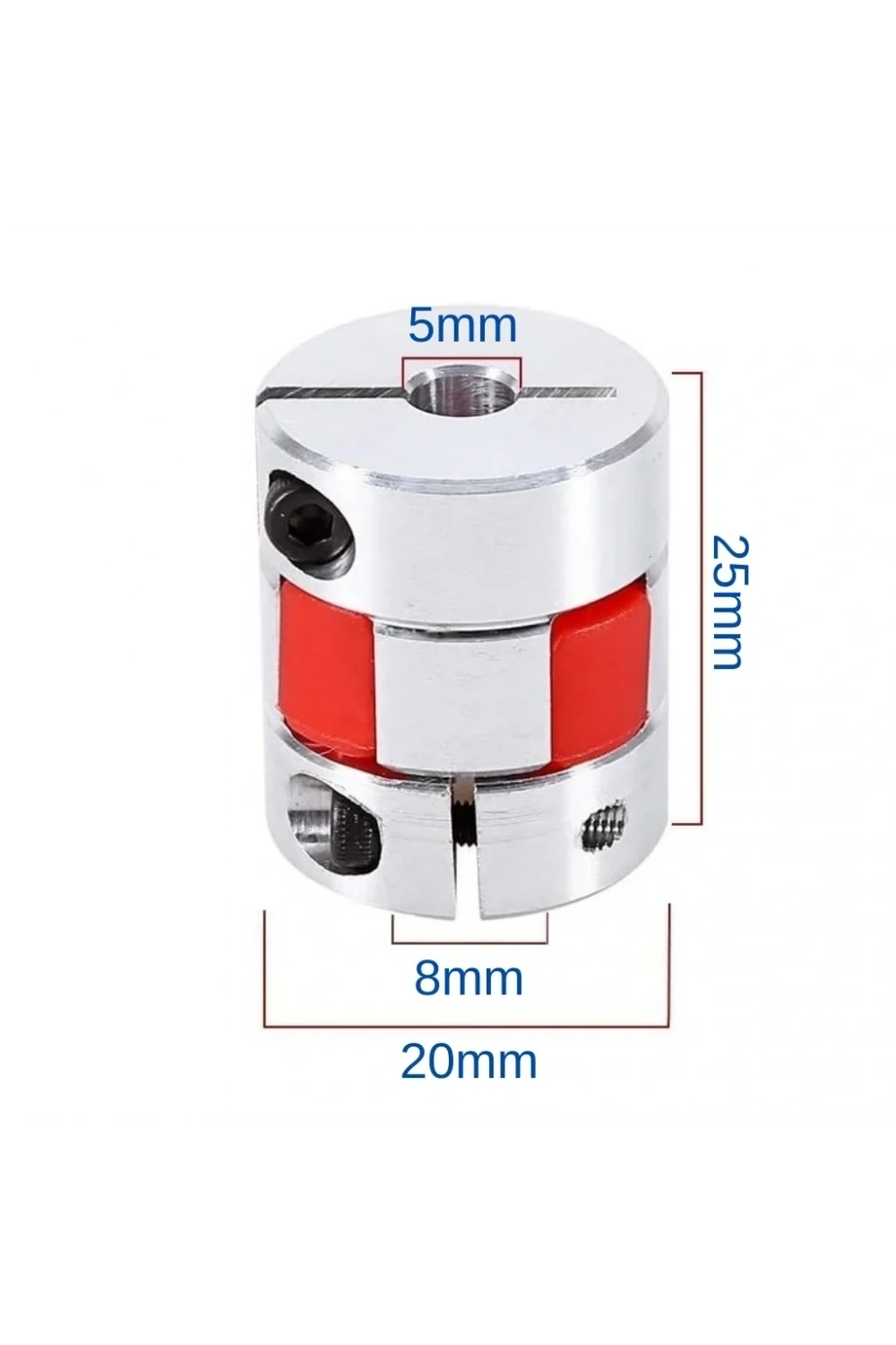 5x8mm Esnek Şaft Kaplini 3D Printer Yazıcı D20L25