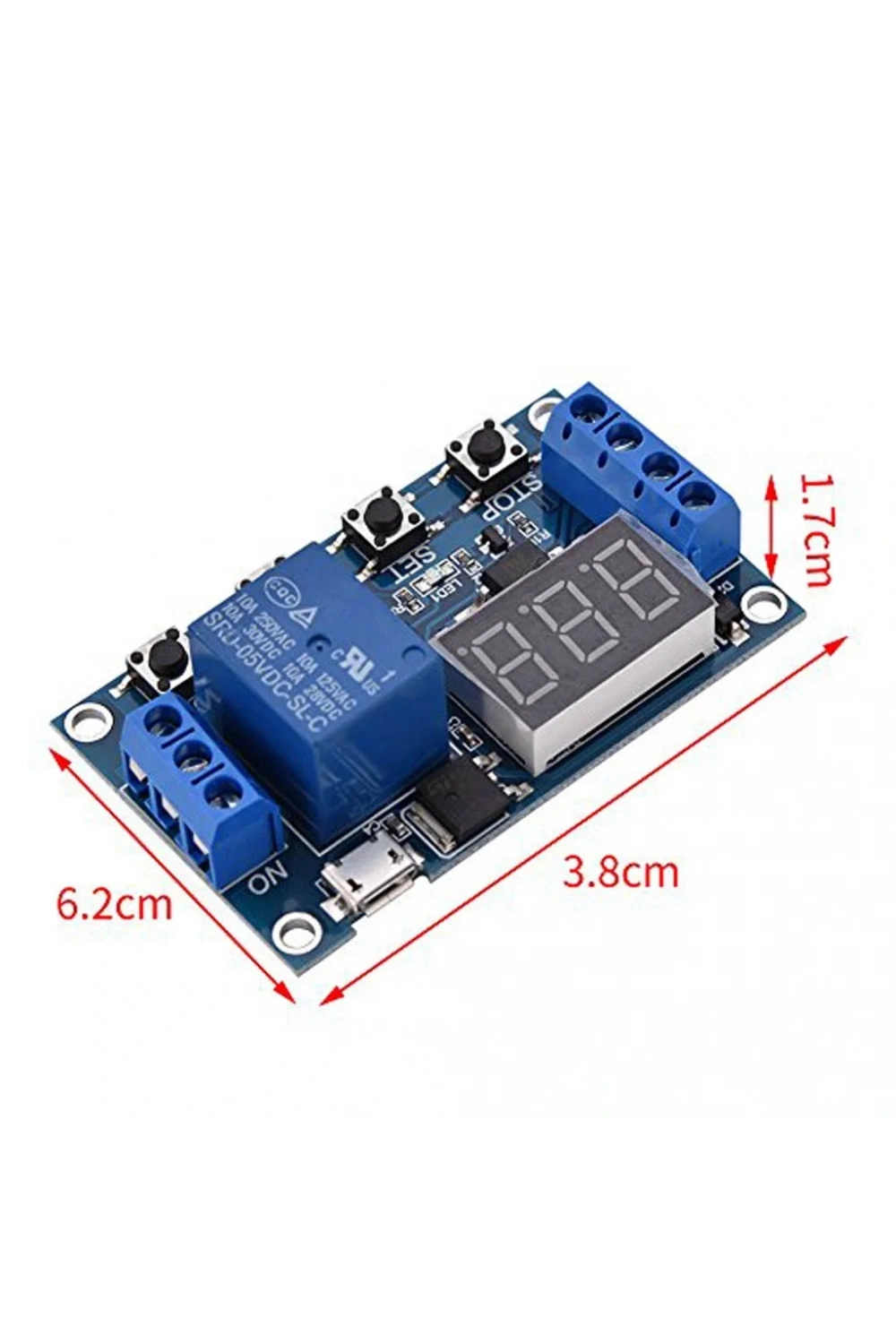 6-30V Zaman Ayarlı Röleli Modül Röle Kartı Micro USB Girişli