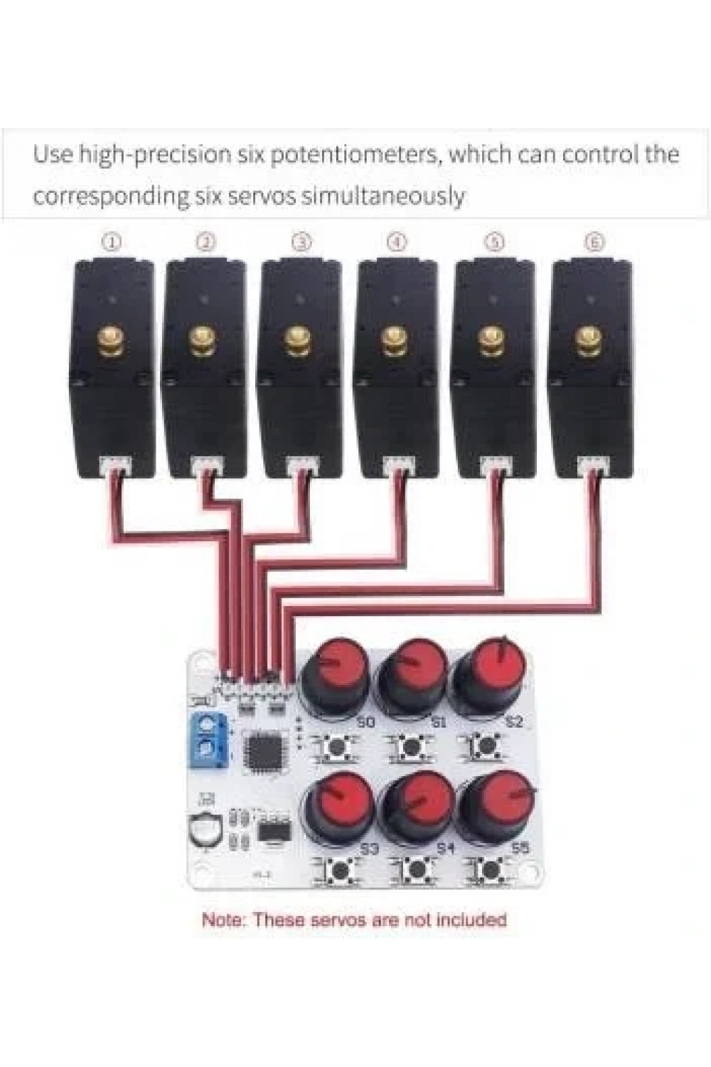 6 Kanal Potansiyometreli Servo Motor Kontrol Kartı