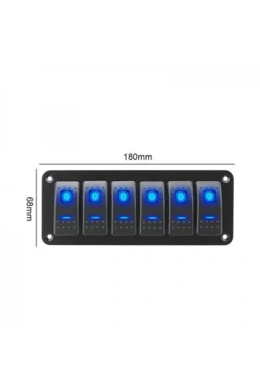 6lı ON-OFF Mavi Işıklı Anahtar Switch Panel 12V-24V