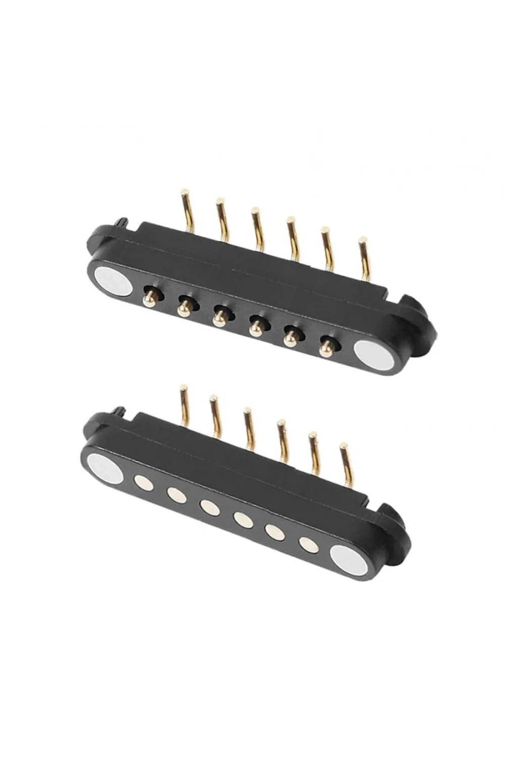 6-Pin 2.54mm 90C Pogo Pin Manyetik Konnektör Takımı