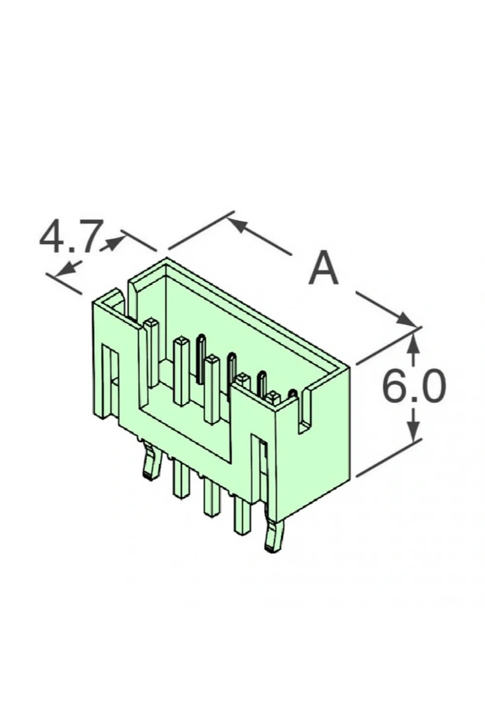 6 Pin JST-PH 2mm Düz Konnektör Erkek