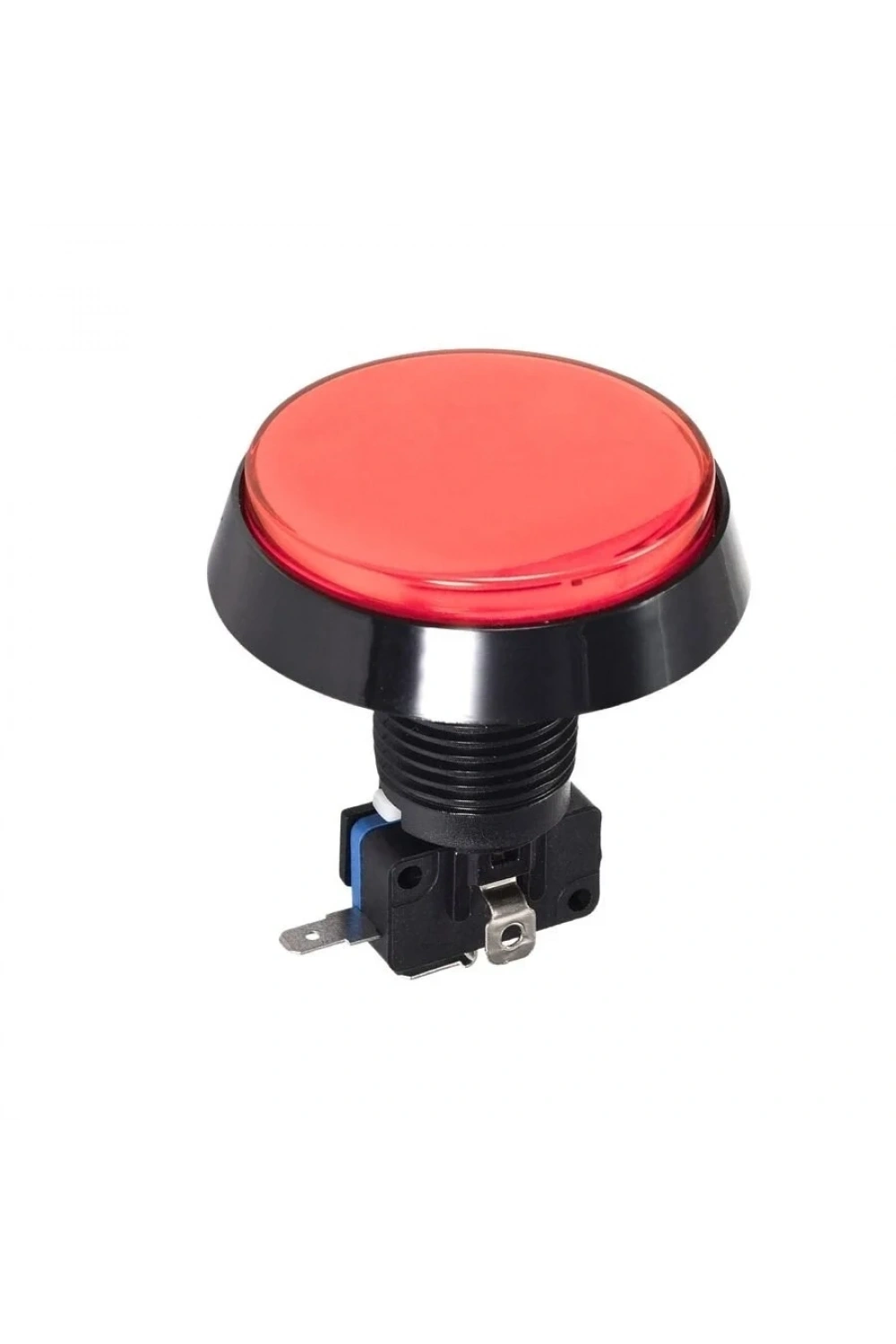 60mm 12V Düz Işıklı Oyun Makinesi Butonu - Kırmızı