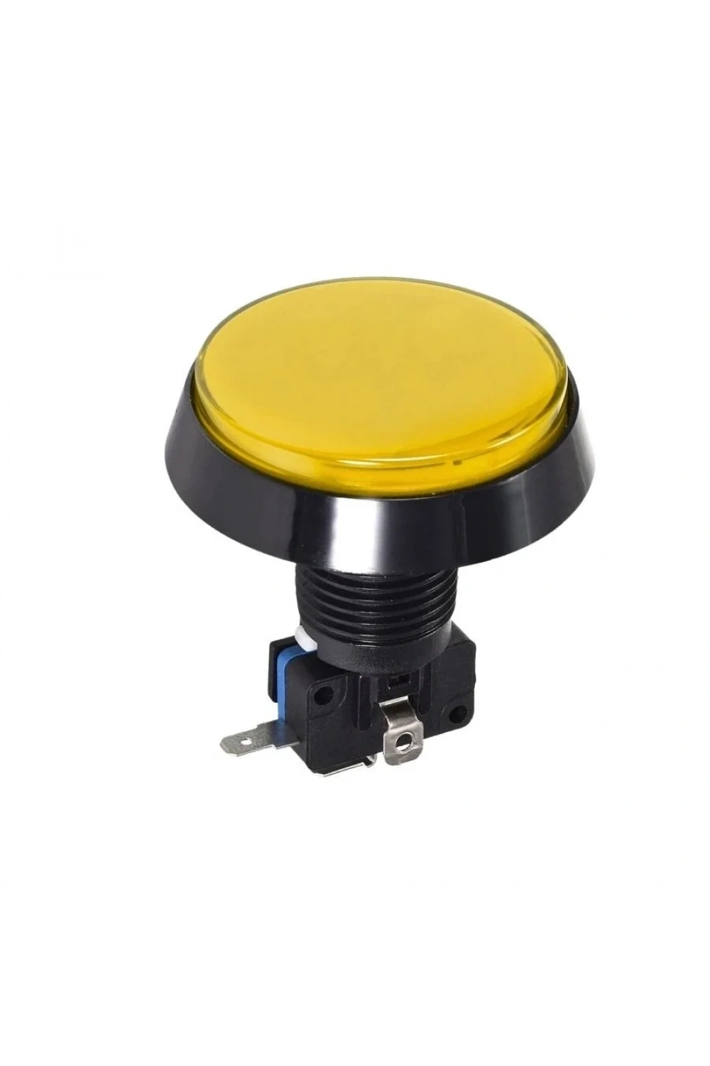 60mm 12V Düz Işıklı Oyun Makinesi Butonu - Sarı