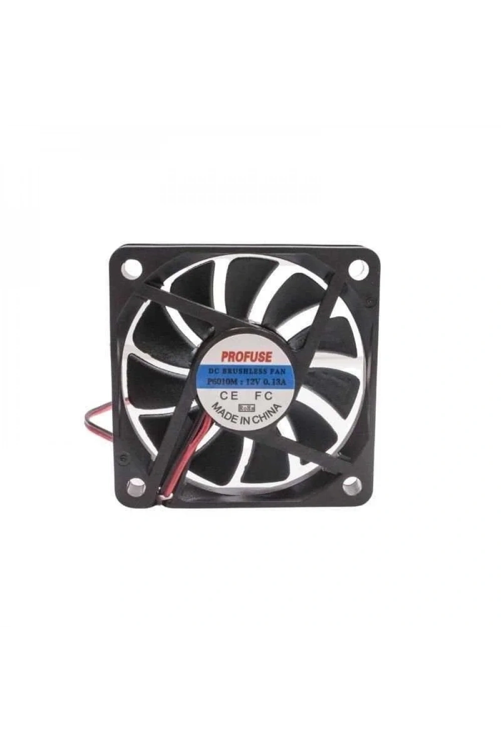 60x60x10mm 12V 0.13A Fan 2 Kablolu