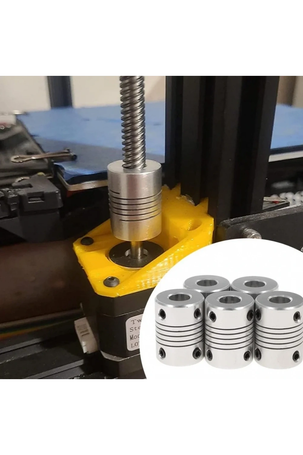 6.35x8mm Esnek Kaplin Alüminyum 3D Yazıcı CNC Uyumlu