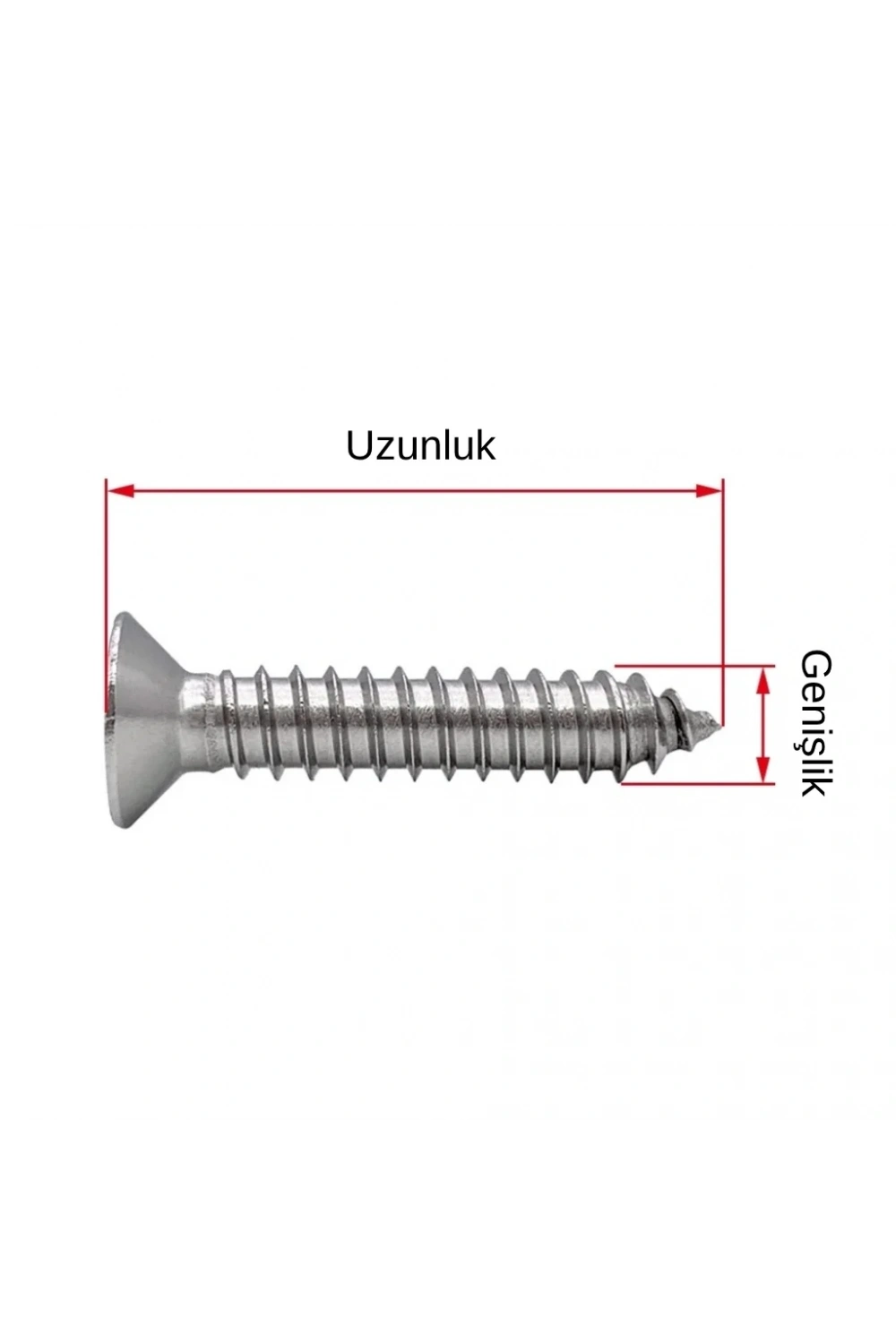 6.3X19mm YHB Sac Vidası – DIN7982 10 Adet