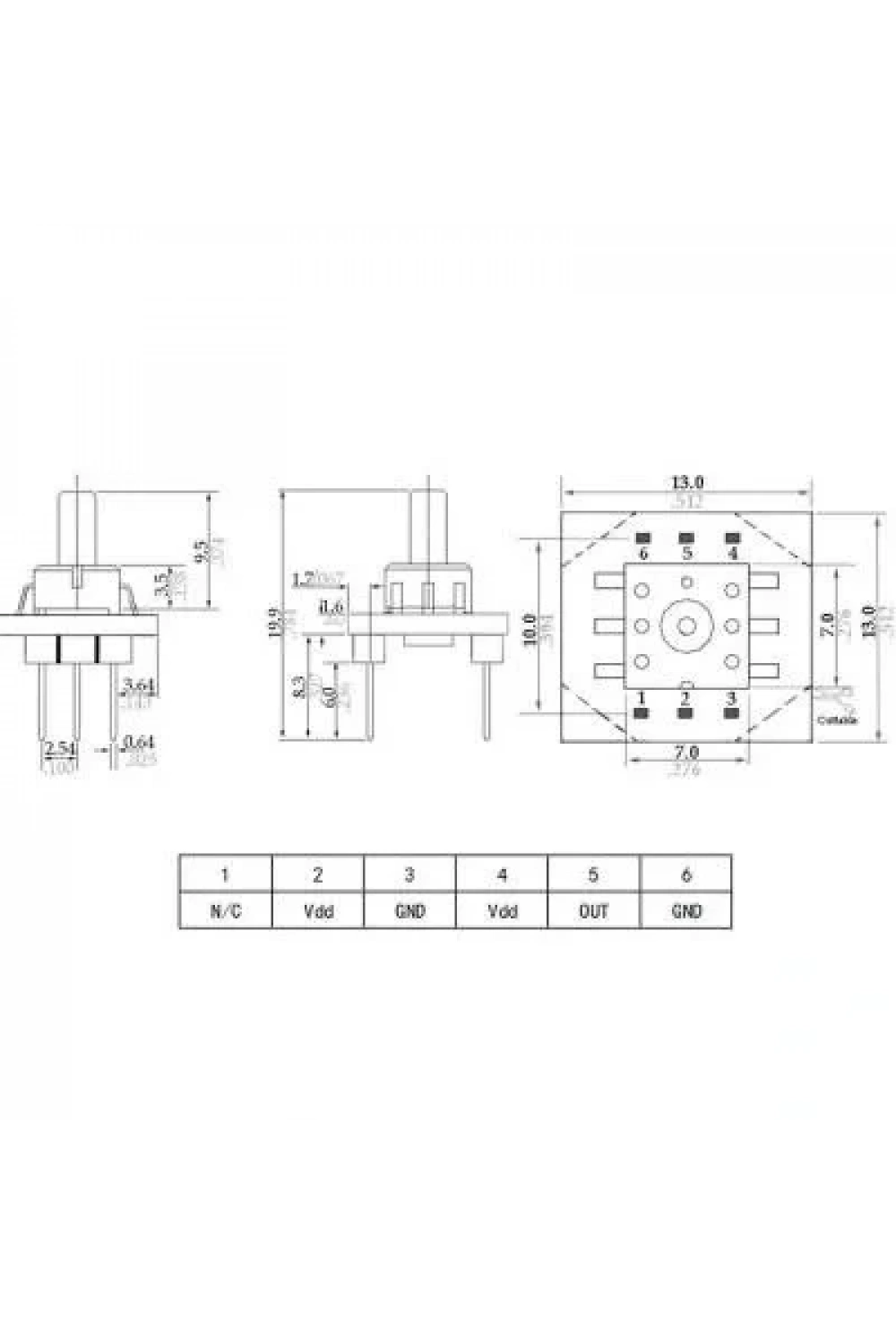 6847A 3.3V 0kPa - 40kPa Basınç Sensörü Verici Modülü
