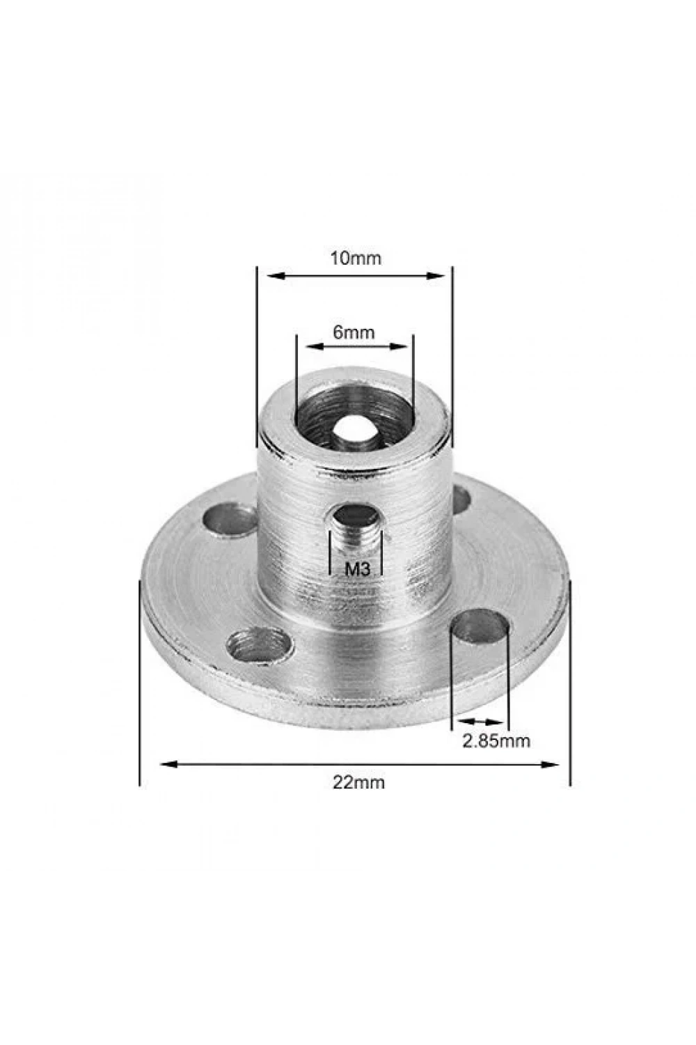 6mm Motor Bağlantı Aparatı - Alüminyum Göbek