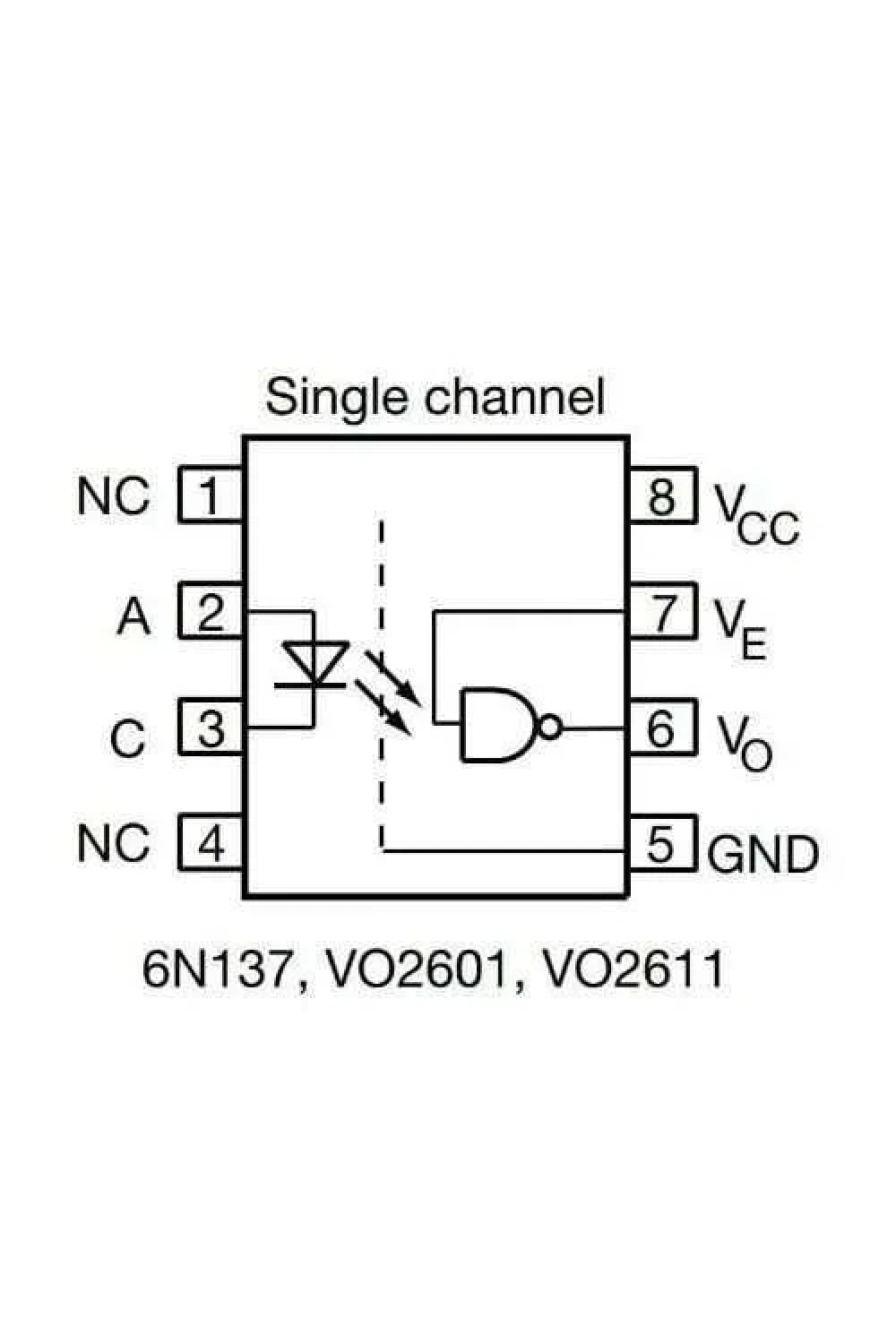 6N137 SOIC-8 Dijital Çıkışlı Optokuplör Entegresi