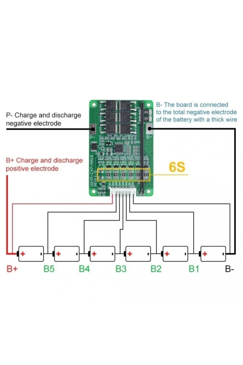 6S 20A BMS 25.2V 18650 Lityum Pil Şarj Koruma Devresi Termistörlü