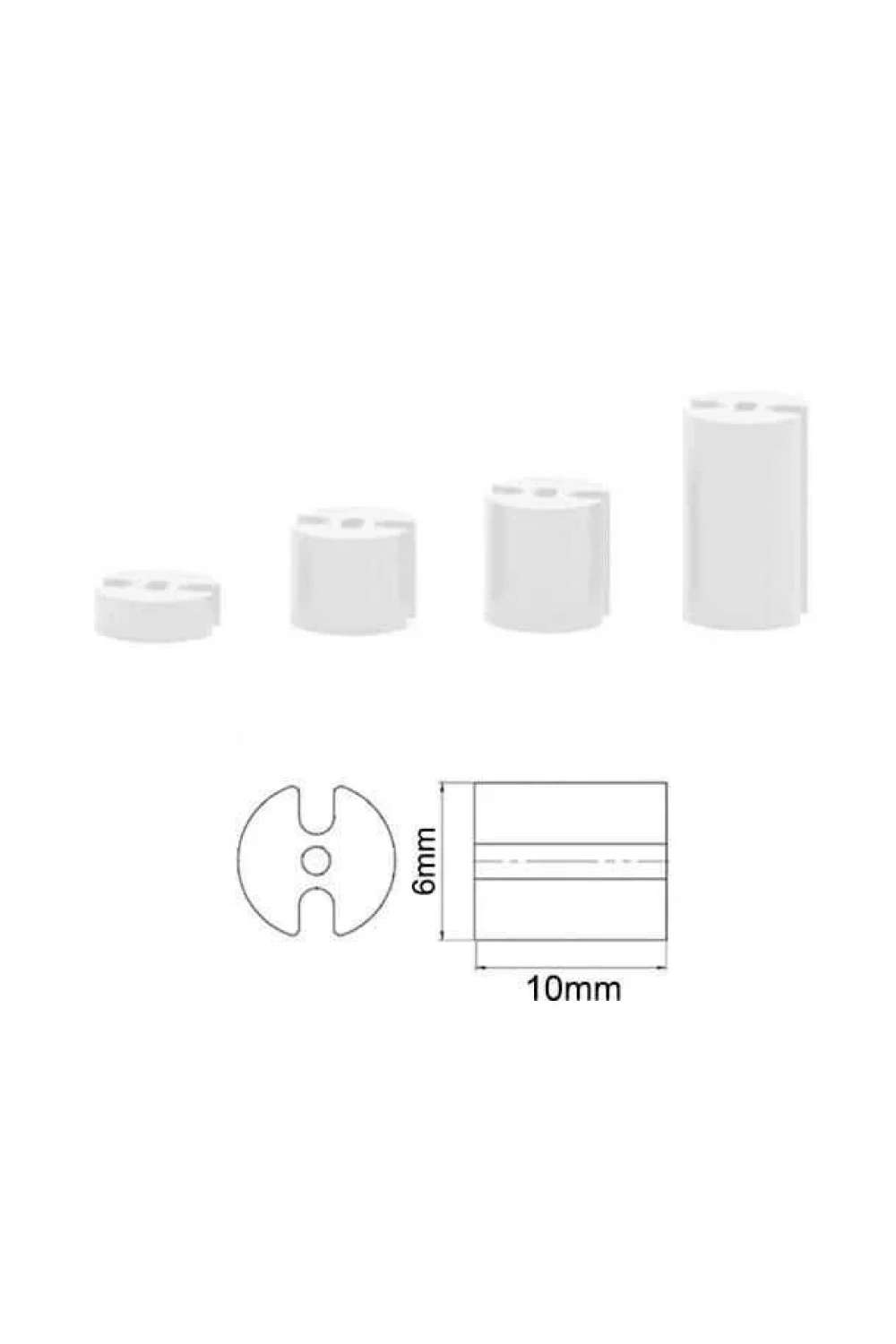 6x10mm 3 Pin Led Distans (Standoff) - Beyaz