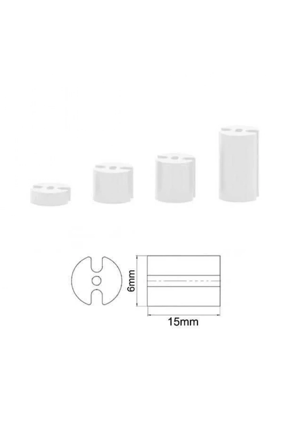 6x15mm 3 Pin Led Distans (Standoff) - Beyaz