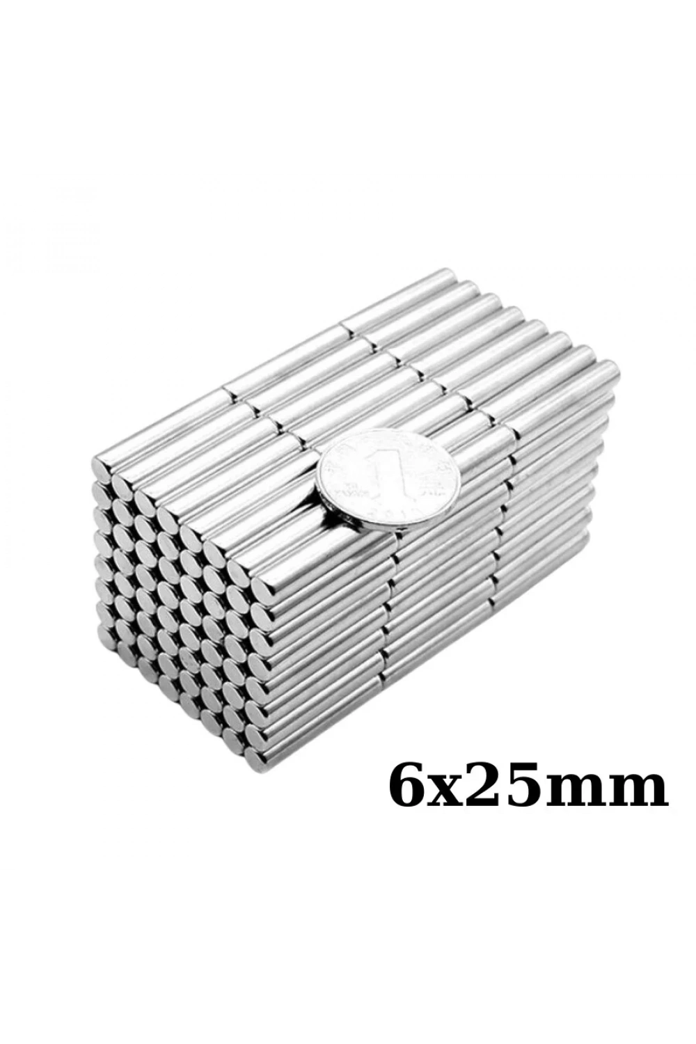 6x25mm Neodyum Güçlü Mıknatıs - Neodim Magnet