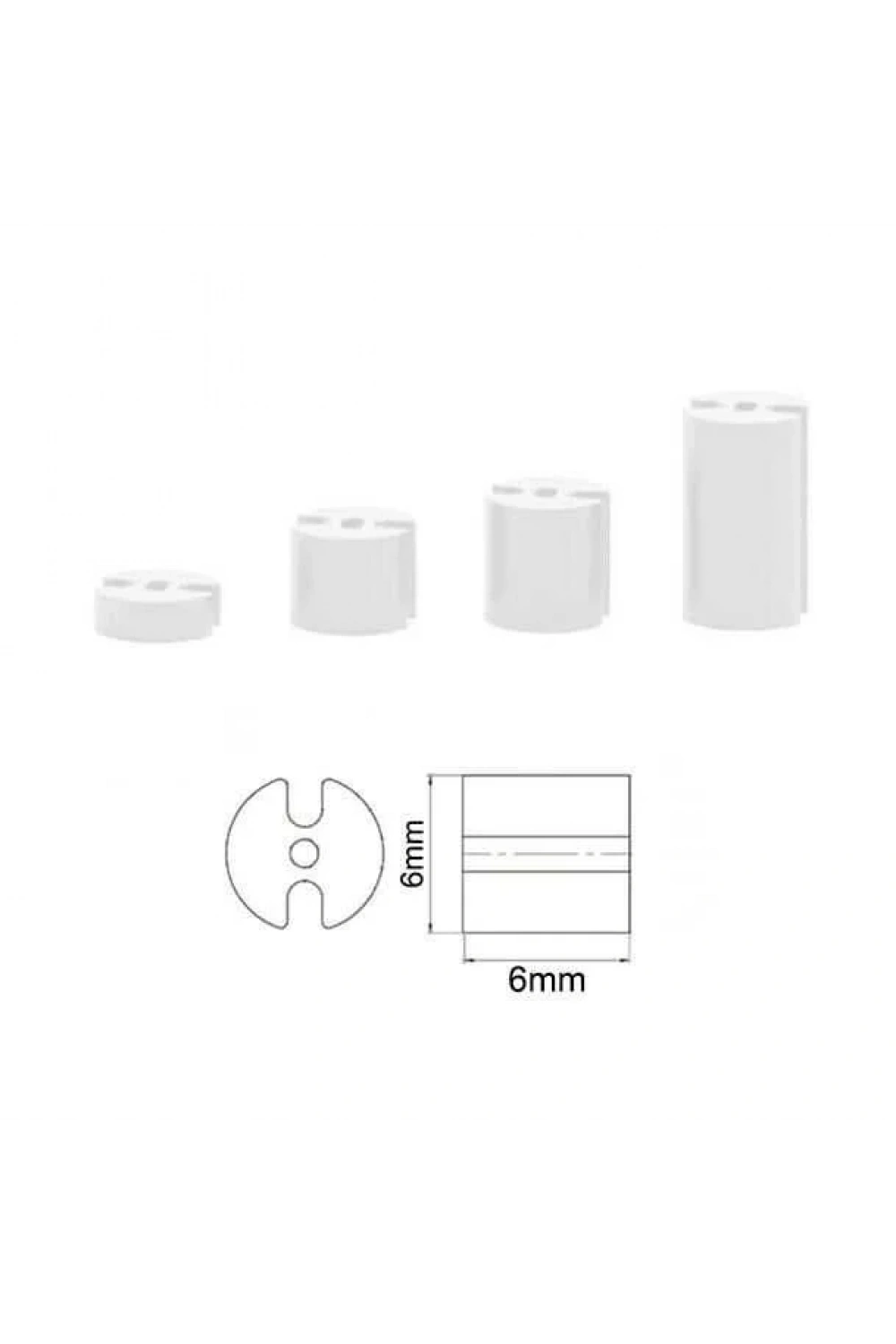 6x6mm 3 Pin Led Distans (Standoff) - Beyaz