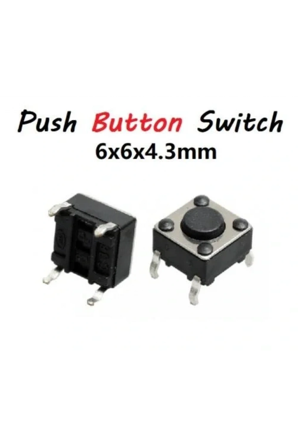 6x6x4.3mm Tach Buton Push Button 4 Bacak