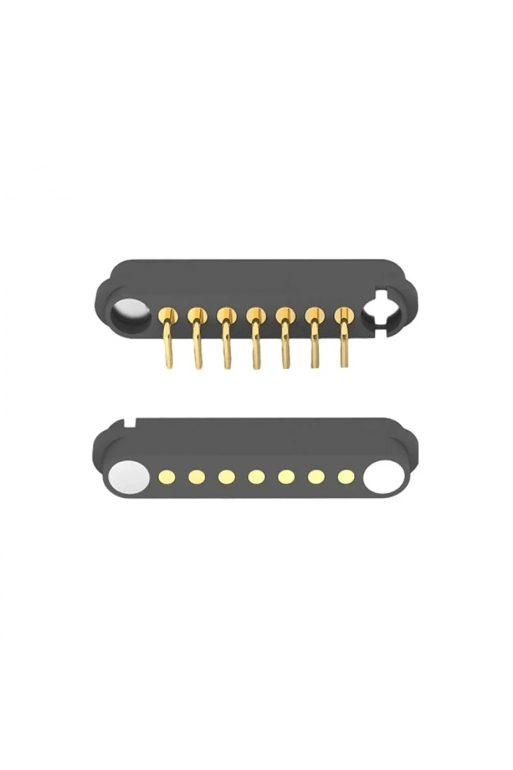 7-Pin 2.54mm 90C Pogo Pin Manyetik Konnektör Takımı