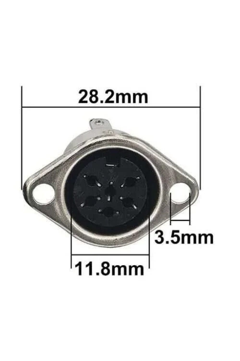 7 Pin Dişi DIN Konnektör - Flanşlı Panel Tipi