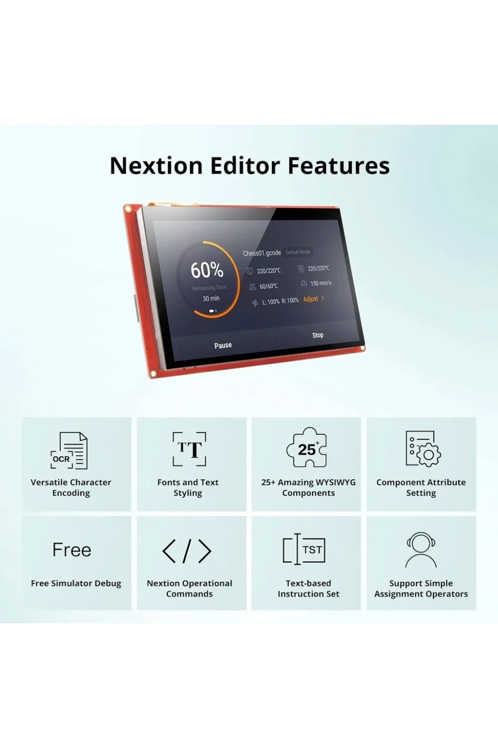 7.0 Inch Nextion Dokunmatik NX8048P070-011C