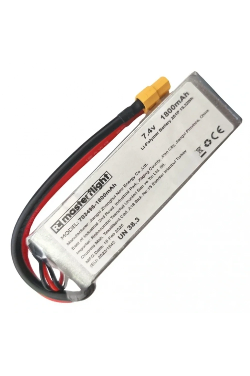 7.4V Li-po Pil - 1800mah 30C 2s Lityum Polymer Batarya