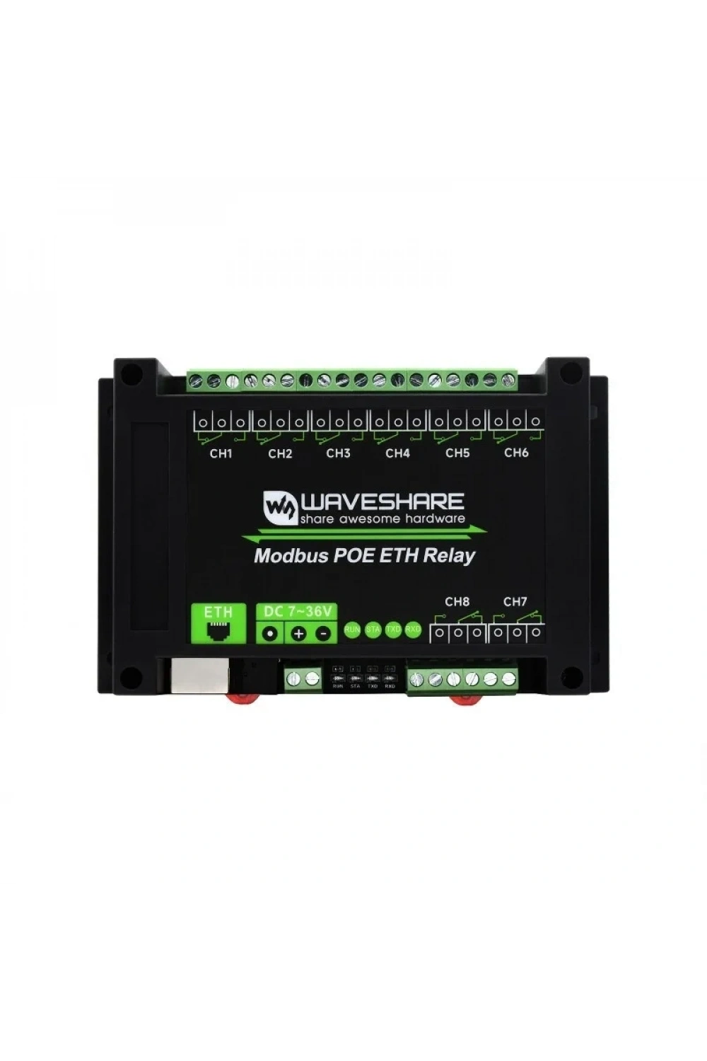 8 Kanallı Ethernet Röle Modülü - Modbus RTU/Modbus TCP Protokolü- PoE Ethernet Port