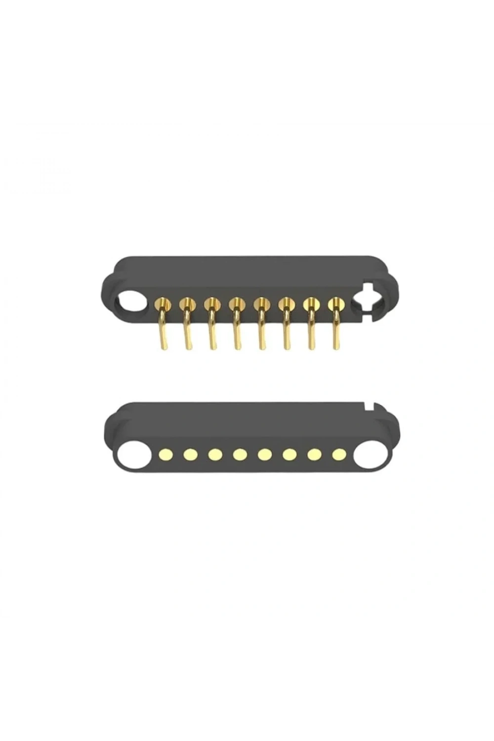 8-Pin 2.54mm 90C Pogo Pin Manyetik Konnektör Takımı