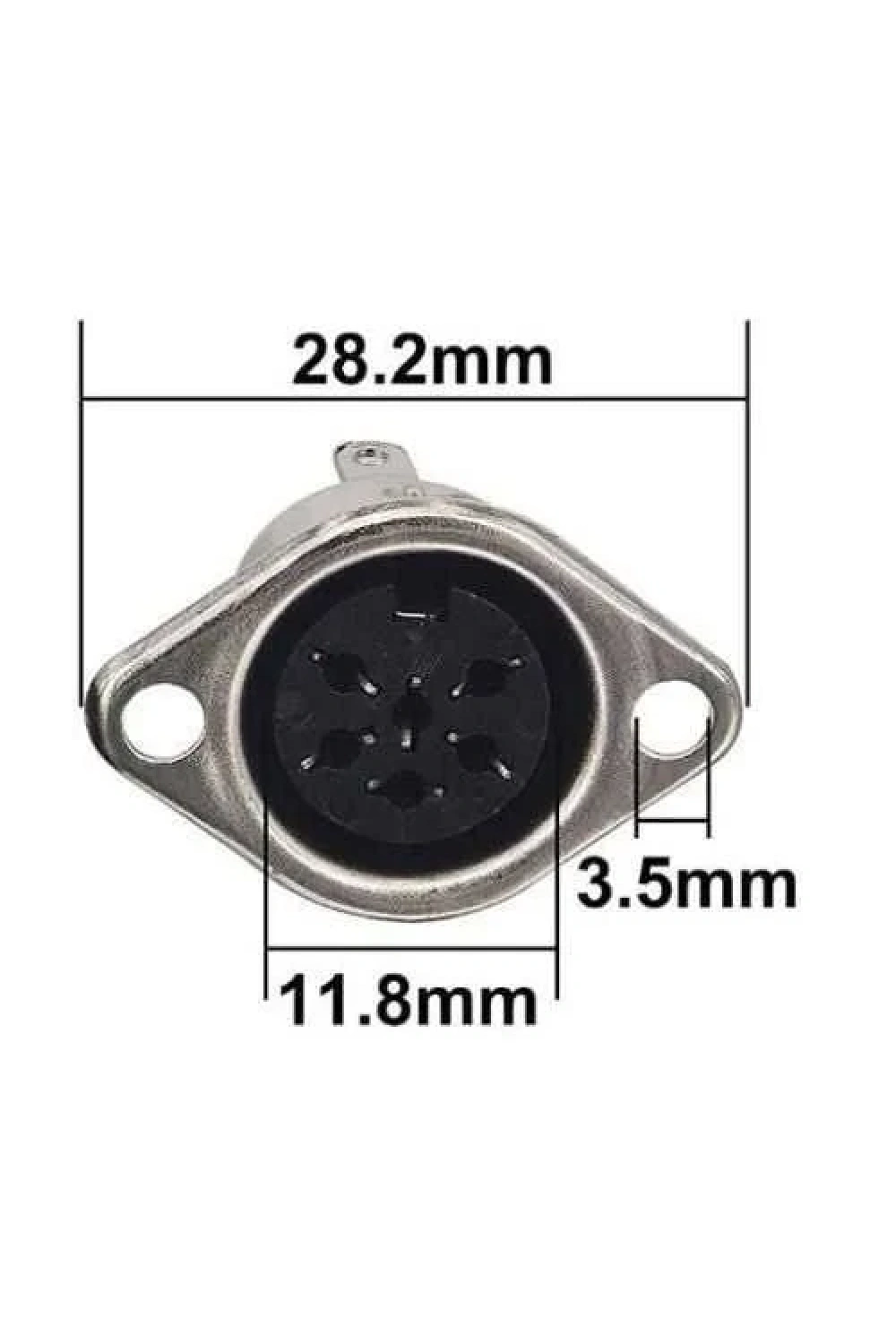 8 Pin Dişi DIN Konnektör - Flanşlı Panel Tipi