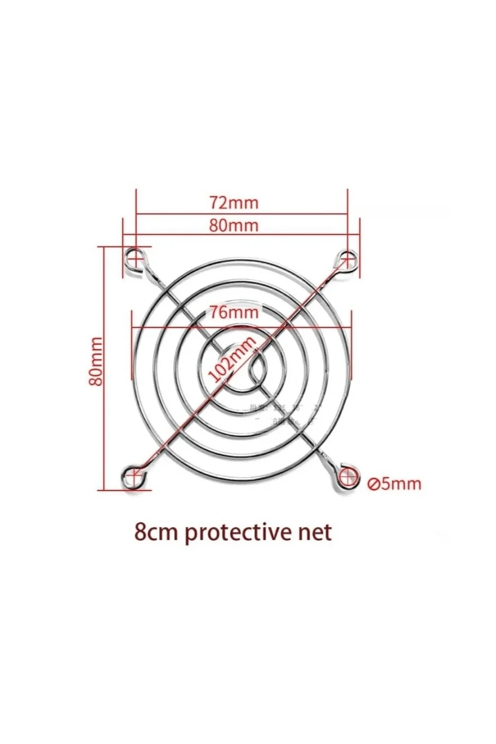 80x80mm Metal Fan Kapağı Fan Teli