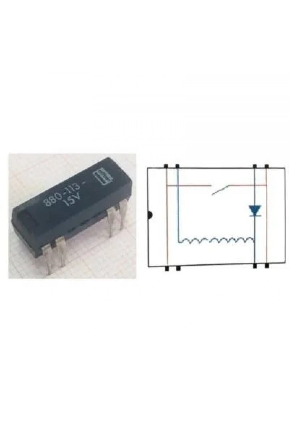 880-113-15V Reed Röle Tek Kontak N/O 15VDC 0.5A