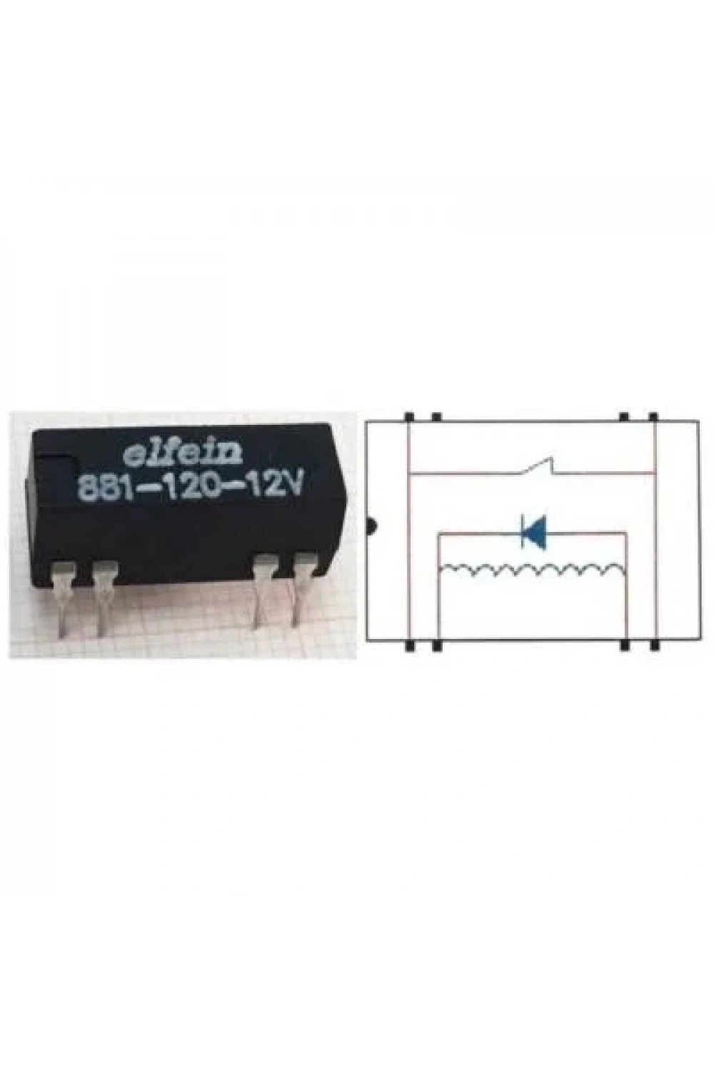 881-120-12V Reed Röle Tek Kontak N/C 12VDC 0.5A