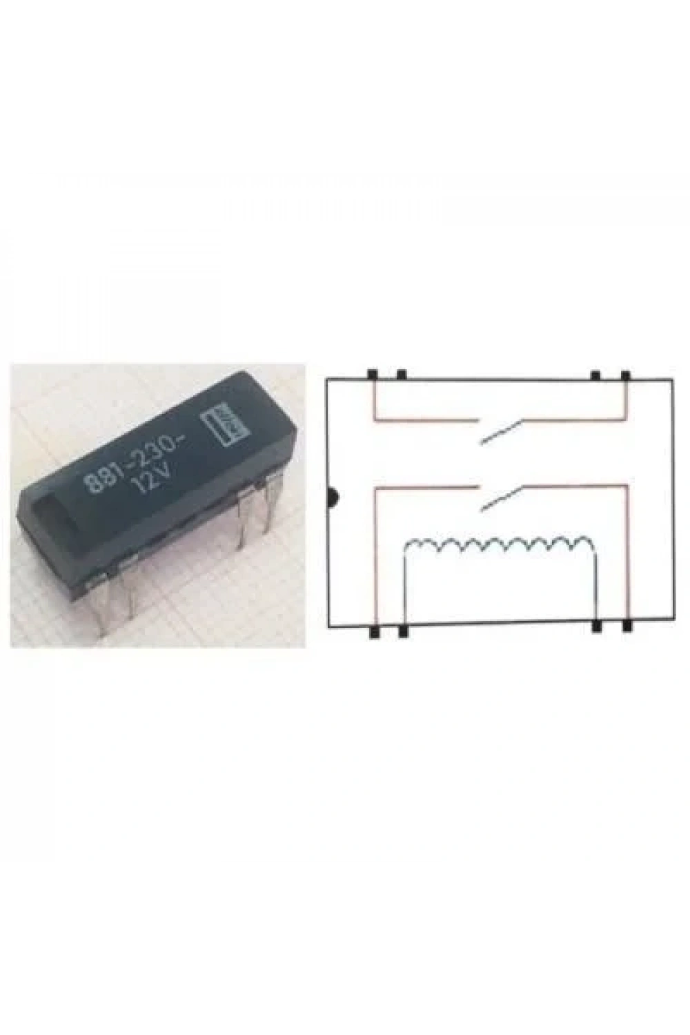 881-230-12V Reed Röle Çift Kontak N/O 12VDC 0.5A