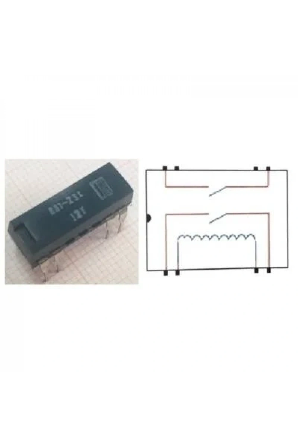 881-231-12V Reed Röle Çift Kontak N/O 12VDC 0.5A