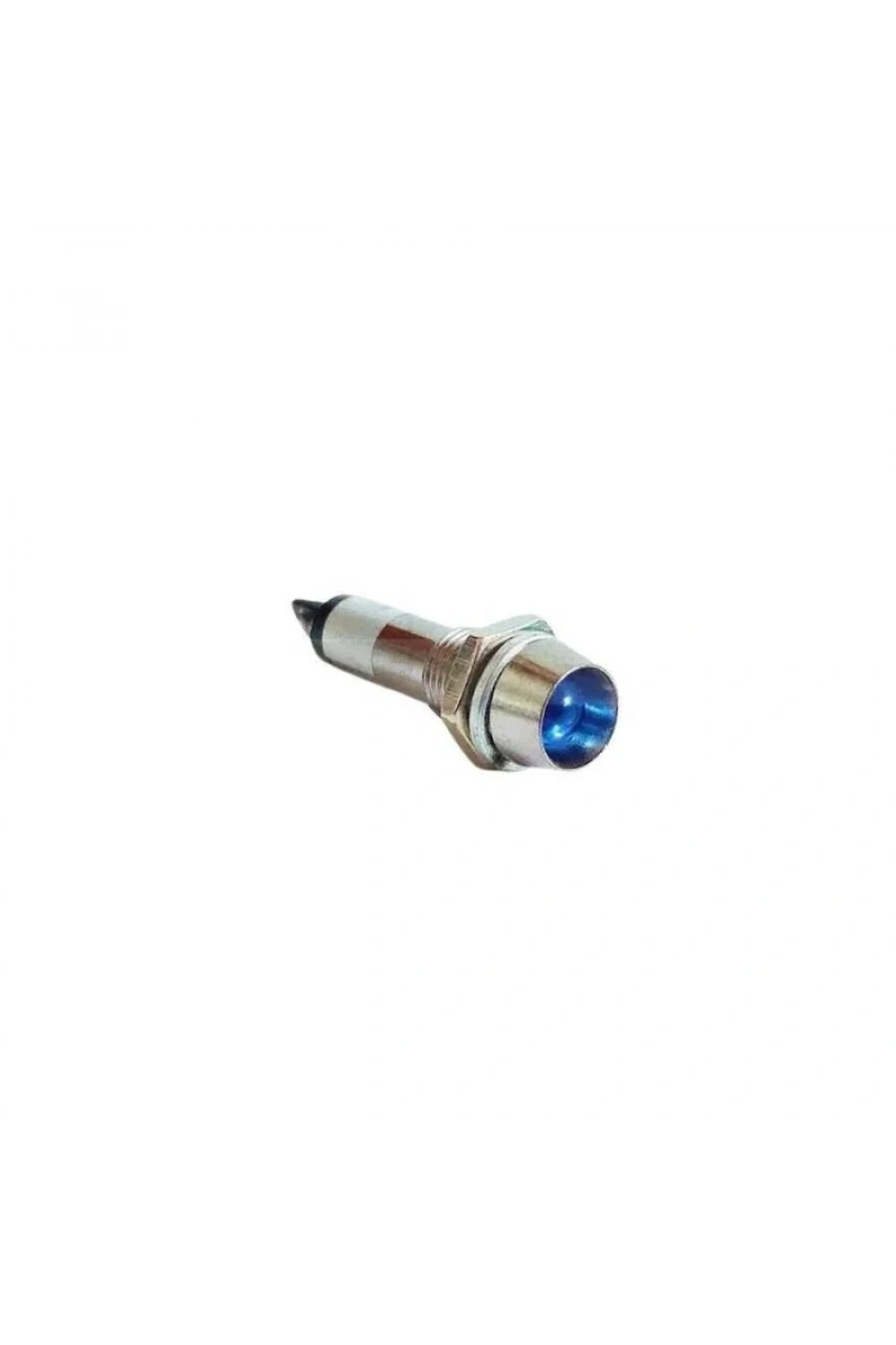 8mm 12V Metal Sinyal Lambası - Mavi