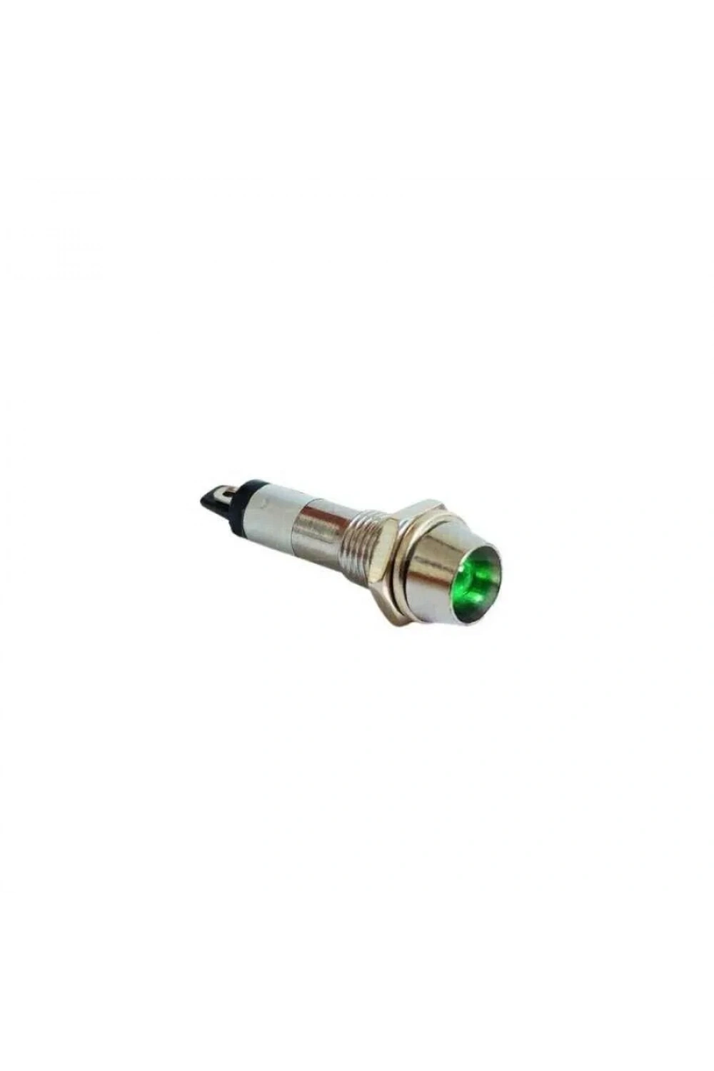 8mm 12V Metal Sinyal Lambası - Yeşil