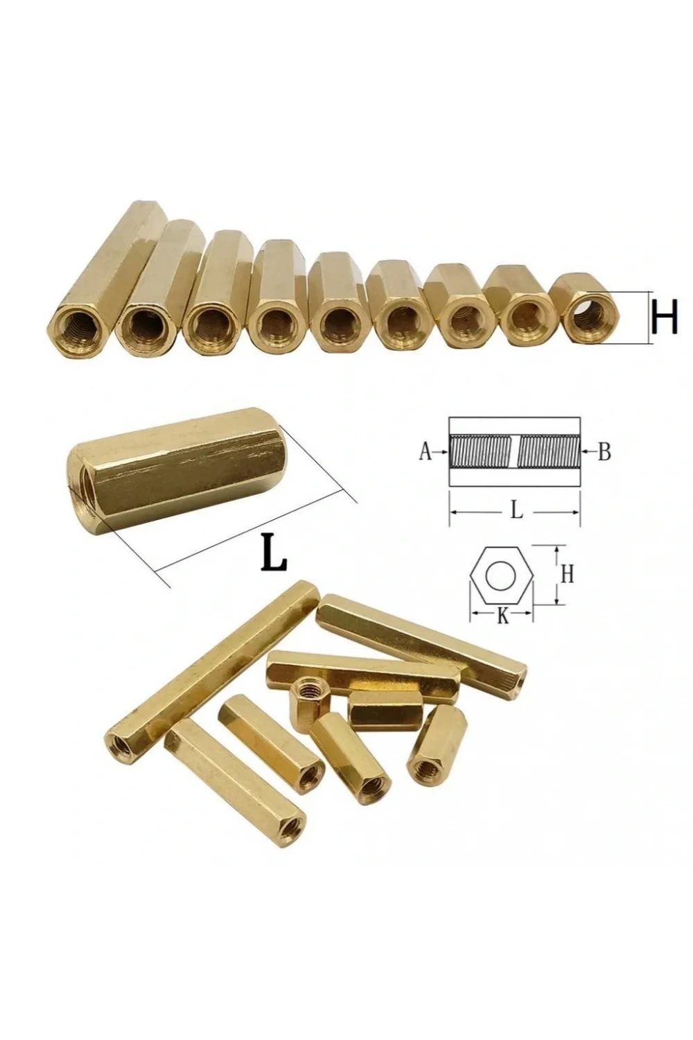 8mm M3 Dişi-Dişi Metal Distans Aralayıcı Spacer