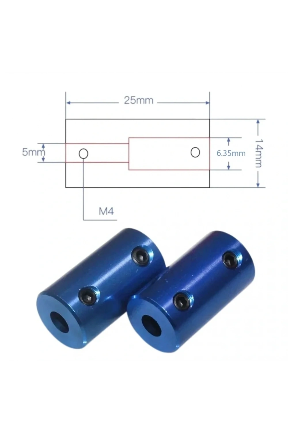 8x8mm Sabit Kaplin Şaft 3D Printer Yazıcı