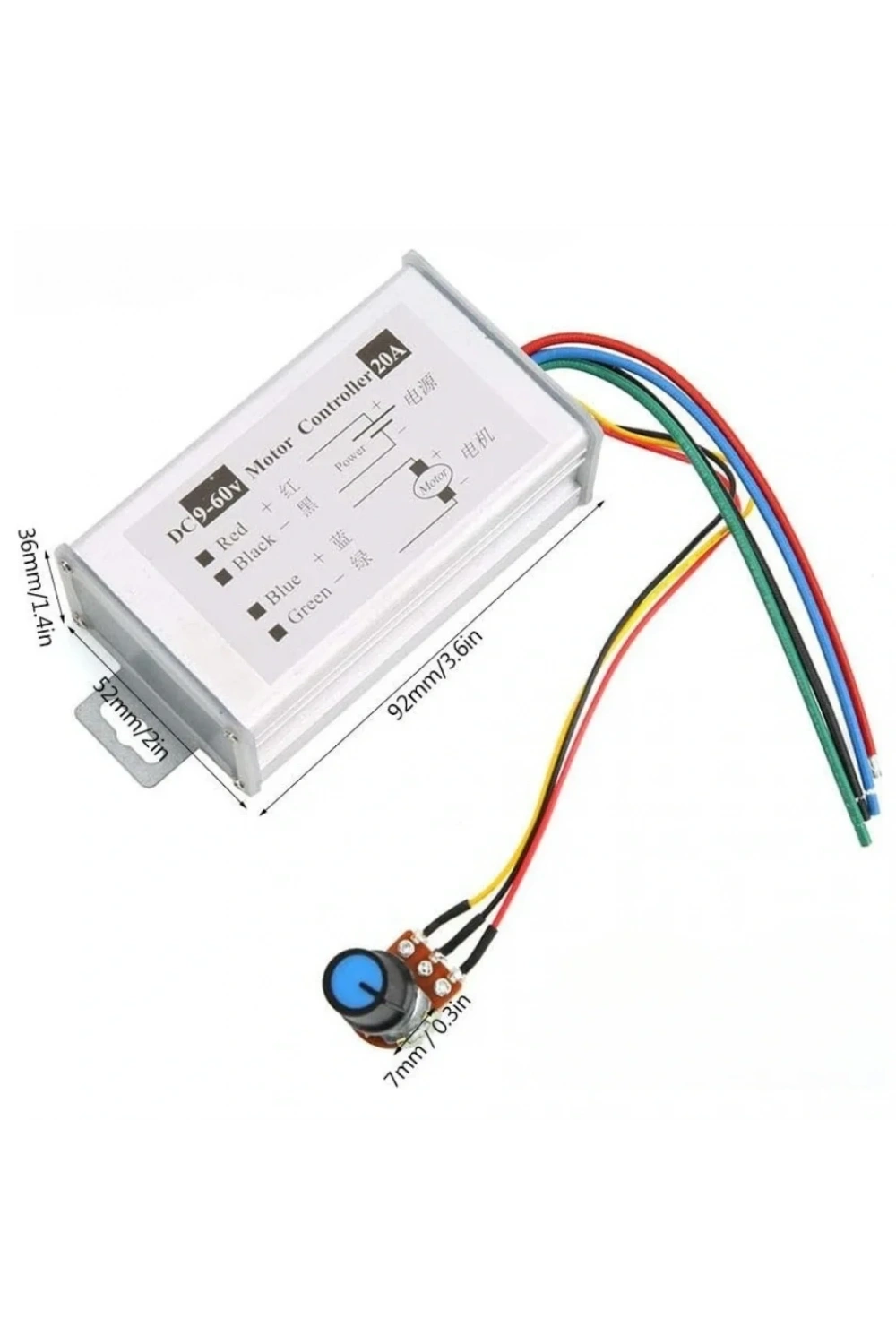 9-60V 20A PWM DC Motor Hız Kontrol Modülü