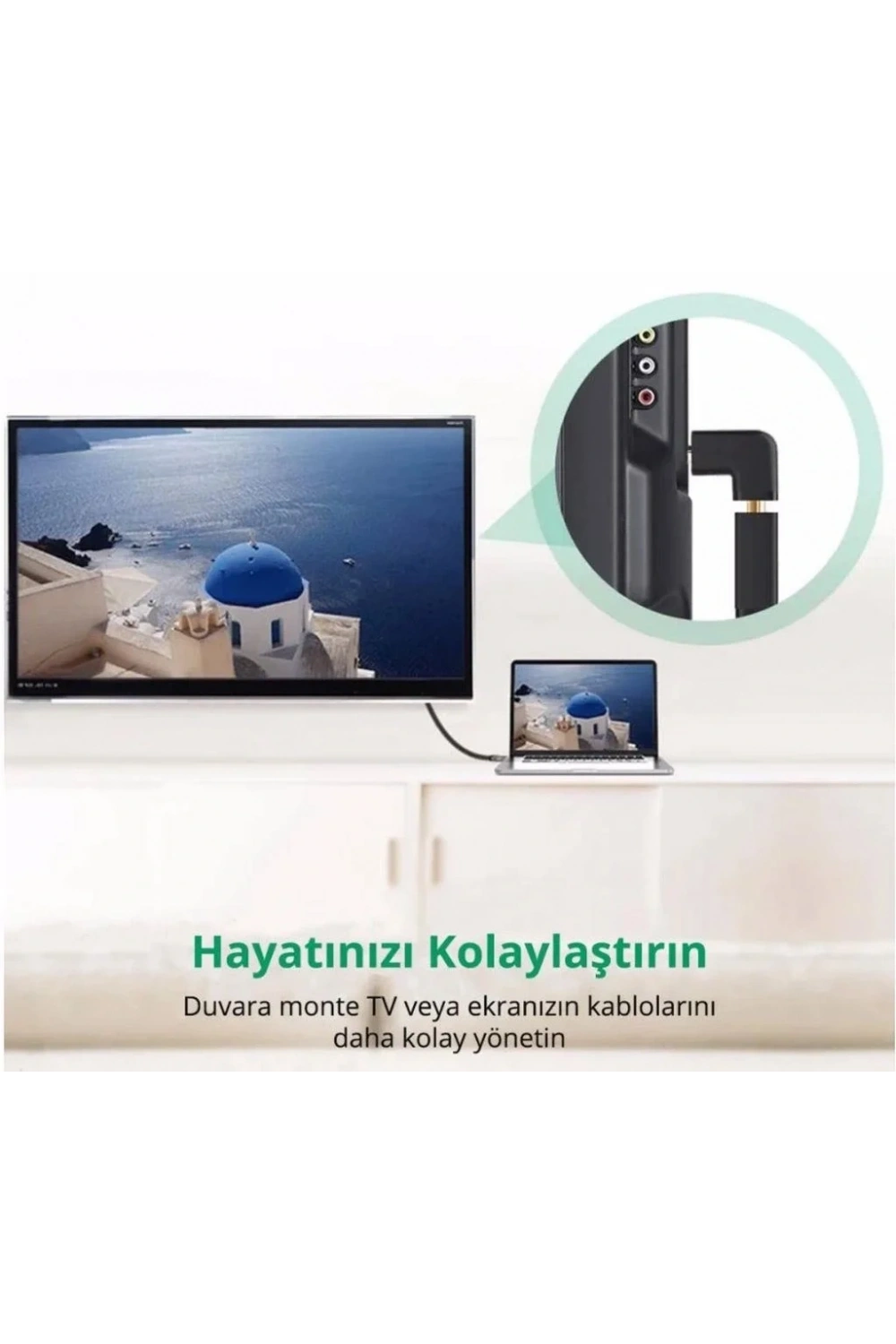 90° HDMI to HDMI Erkek-Dişi (M2F) Dönüştürücü Çevirici