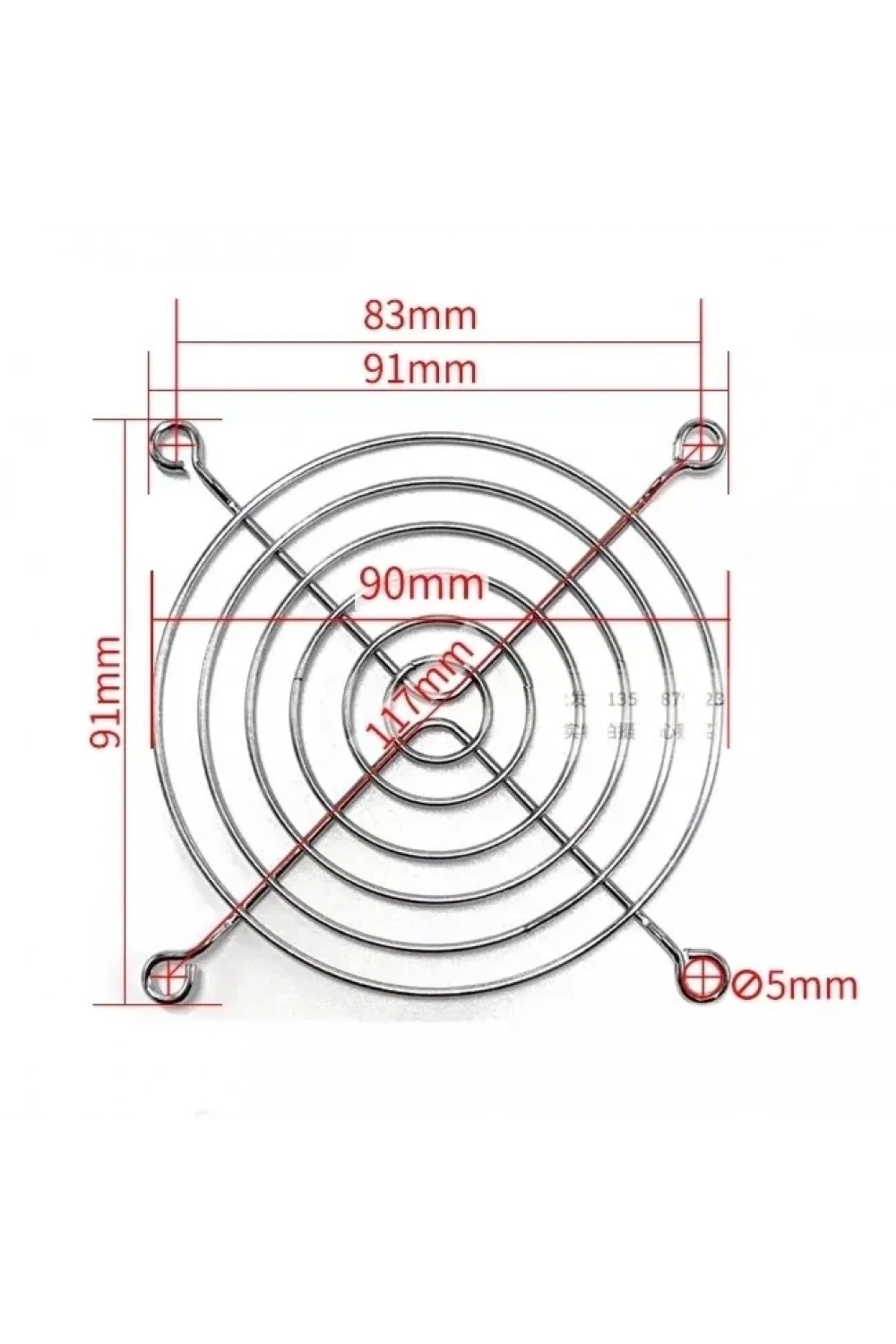 90x90mm Metal Fan Kapağı Fan Teli
