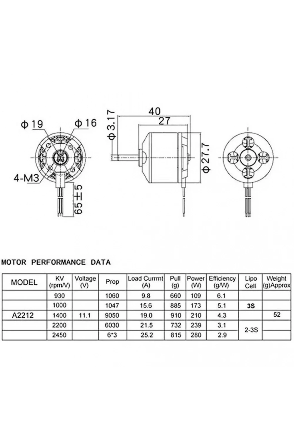 A2212 Quadcopter 2200KV Fırçasız Motor