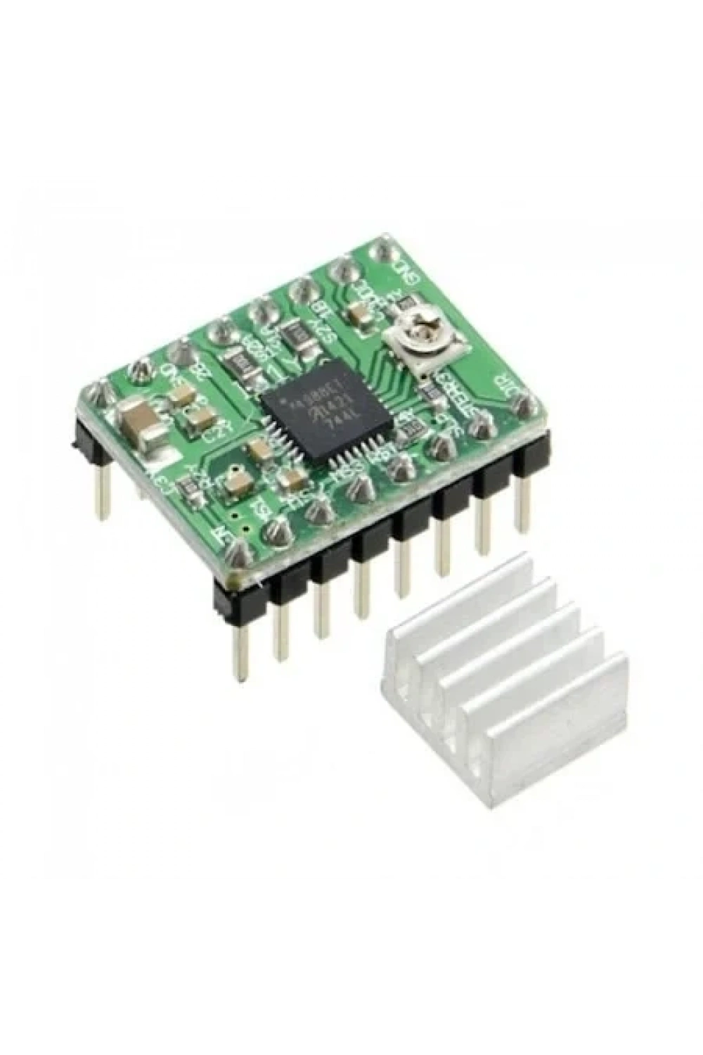 A4988 Step Motor Sürücü Kartı 2A Yeşil + Soğutucu