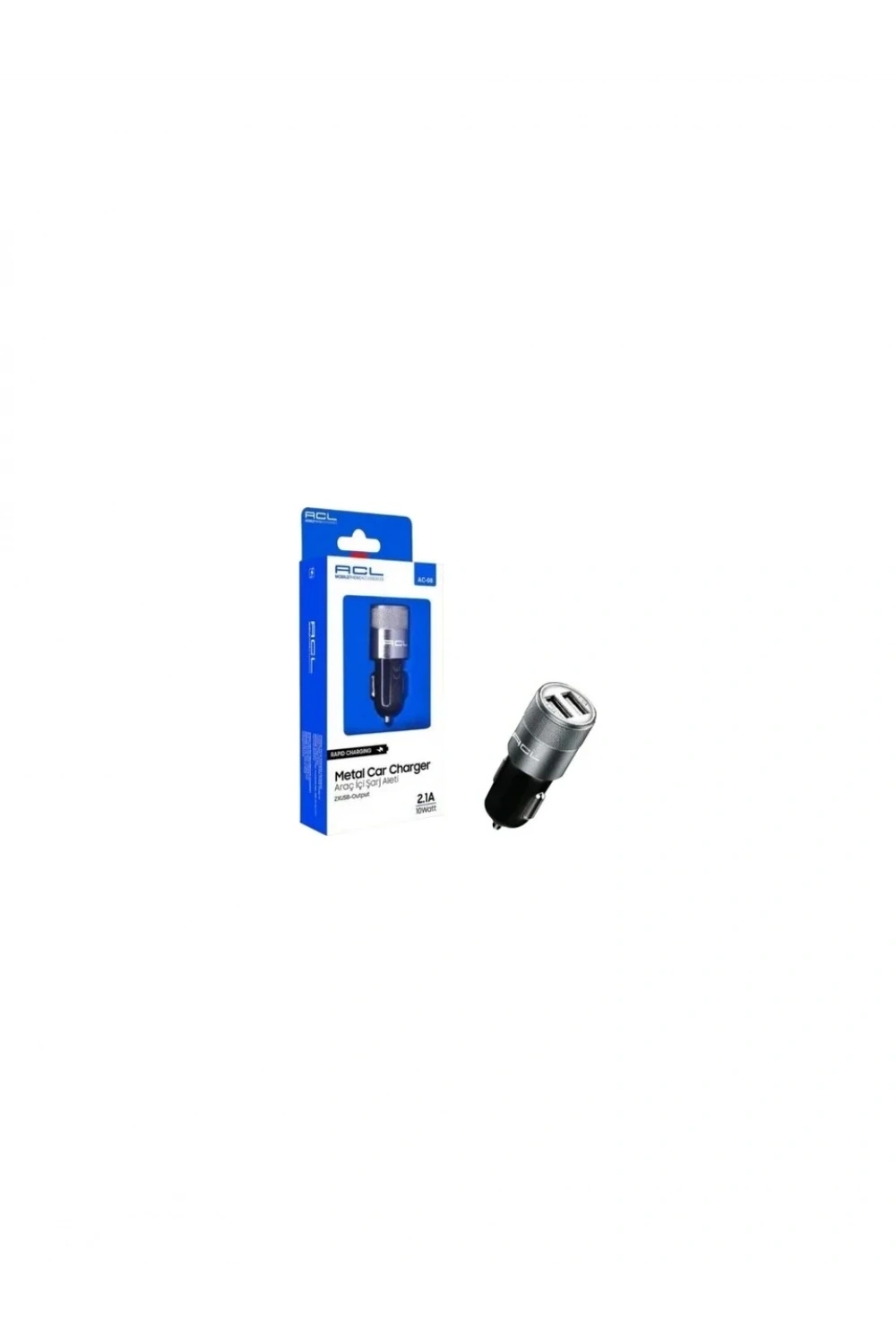 AC-08 2.1A 10 Watt 2xUSB Araç Şarj Adaptörü
